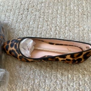 Jcrew calfhair flats in leopard